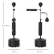 3-in-1 Boxing Punching Bag, Freestanding with 2 Speed Bals, 360° Reflex Bar, 160-230cm Adjustable Height, Black