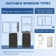 14000 BTU Mobile Air Conditioner, 35m², Smart Home WiFi, with Dehumidifier, Fan, 24H Timer, Window Kit, Black