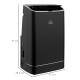 14000 BTU Mobile Air Conditioner, 35m², Smart Home WiFi, with Dehumidifier, Fan, 24H Timer, Window Kit, Black