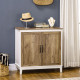 Farmhouse Storage Cabinet, Sideboard Storage Cupboard with Double Doors and Shelves for Kitchen, Bedroom, Living room, Distresse