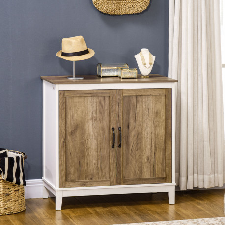 Farmhouse Storage Cabinet, Sideboard Storage Cupboard with Double Doors and Shelves for Kitchen, Bedroom, Living room, Distresse