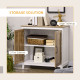 Farmhouse Storage Cabinet, Sideboard Storage Cupboard with Double Doors and Shelves for Kitchen, Bedroom, Living room, Distresse