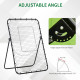 Foldable Football Rebounder Net, with Adjustable Angles - Black
