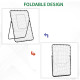 Foldable Football Rebounder Net, with Adjustable Angles - Black
