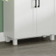 Freestanding Kitchen Cupboard, Nordic Storage Cabinet with Drawer, Doors and Open Countertop for Living &amp; Dining Room, 130cm, Wh