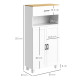 Freestanding Kitchen Cupboard, Nordic Storage Cabinet with Drawer, Doors and Open Countertop for Living &amp; Dining Room, 130cm, Wh