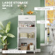 Freestanding Kitchen Cupboard, Nordic Storage Cabinet with Drawer, Doors and Open Countertop for Living &amp; Dining Room, 130cm, Wh