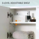 kleankin Bathroom Mirror Cabinet Wall-Mounted Storage w/ Double Door Adjustable Shelf - White