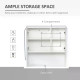 kleankin Bathroom Mirror Cabinet Wall-Mounted Storage w/ Double Door Adjustable Shelf - White