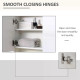 kleankin Bathroom Mirror Cabinet Wall-Mounted Storage w/ Double Door Adjustable Shelf - White