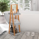 kleankin Bathroom Storage Shelves, 3-Tier Slim Shelving Unit, Freestanding Bamboo Shelf Unit, A Frame Space Saver Toilet Rack, N