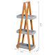 kleankin Bathroom Storage Shelves, 3-Tier Slim Shelving Unit, Freestanding Bamboo Shelf Unit, A Frame Space Saver Toilet Rack, N