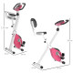 Exercise Bike Fitness Bicycle Indoor trainer Foldable 8-level Magnetic Resistance Adjustable w/LCD Monitor Pulse Sensor, Pink