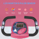 Exercise Bike Fitness Bicycle Indoor trainer Foldable 8-level Magnetic Resistance Adjustable w/LCD Monitor Pulse Sensor, Pink