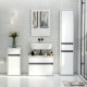 MDF Tri-Compartment Bathroom Storage Cabinet White