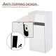 MDF Tri-Compartment Bathroom Storage Cabinet White