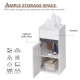 MDF Tri-Compartment Bathroom Storage Cabinet White