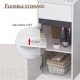 MDF Tri-Compartment Bathroom Storage Cabinet White