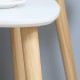 Nesting Coffee Table, Set of 2 Side Tables, Stacking End Tables with Solid Wood Legs, for Living Room Bedroom, White