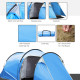 Outsunny 2-3 Man Tunnel Tent with Vestibule, Weather-Resistant Camping Tent with Air Vents for Fishing Hiking, Light Blue &amp; Grey