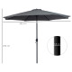 Outsunny 3(m) Tilting Parasol Garden Umbrellas, Outdoor Sun Shade with 8 Ribs, Tilt and Crank Handle for Balcony, Bench, Garden,