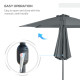 Outsunny 3(m) Tilting Parasol Garden Umbrellas, Outdoor Sun Shade with 8 Ribs, Tilt and Crank Handle for Balcony, Bench, Garden,