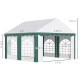 Outsunny 4 x 4m Garden Gazebo with Sides, Galvanised Marquee Party Tent with Four Windows and Double Doors, for Parties, Wedding