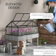 Outsunny 60 x 120cm Raised Garden Bed with Wooden Base - Grey