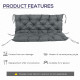Outsunny Garden Bench Cushion, 2 Seater Swing Chair Cushion, Seat Pad with Ties for Indoor and Outdoor Use, 110 x 120 cm, Dark G
