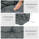 Outsunny Garden Bench Cushion, 2 Seater Swing Chair Cushion, Seat Pad with Ties for Indoor and Outdoor Use, 110 x 120 cm, Dark G