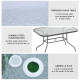 Outsunny Garden Dining Table Glass Top Metal Frame with Parasol Hole Outdoor Balcony Grey 120L x 80Wcm