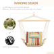 Outsunny Hanging Hammock Chair Swing Chair Thick Rope Frame Safe Wide Seat Indoor Outdoor Home, Patio, Yard, Garde Spot Stylish 