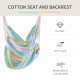 Outsunny Outdoor Hanging Rope Chair with Cotton Rope, Garden Hammock Chair with Wooden Support Bar Cotton Cloth, Portable Garden
