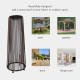Outsunny Patio Garden PE Rattan Solar Lights Woven Resin Wicker Lantern Auto On/Off Solar Powered Lights for Porch, Yard, Lawn, 