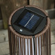 Outsunny Patio Garden PE Rattan Solar Lights Woven Resin Wicker Lantern Auto On/Off Solar Powered Lights for Porch, Yard, Lawn, 