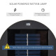 Outsunny Patio Garden PE Rattan Solar Lights Woven Resin Wicker Lantern Auto On/Off Solar Powered Lights for Porch, Yard, Lawn, 