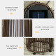 Outsunny Patio Garden PE Rattan Solar Lights Woven Resin Wicker Lantern Auto On/Off Solar Powered Lights for Porch, Yard, Lawn, 