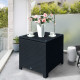 Outsunny PE Wicker Side Table Rattan Garden Furniture with Four Foot Pads, Rust &amp; Mild Weather Damage Resistant, Black