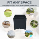 Outsunny PE Wicker Side Table Rattan Garden Furniture with Four Foot Pads, Rust &amp; Mild Weather Damage Resistant, Black