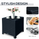 Outsunny PE Wicker Side Table Rattan Garden Furniture with Four Foot Pads, Rust &amp; Mild Weather Damage Resistant, Black