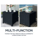 Outsunny PE Wicker Side Table Rattan Garden Furniture with Four Foot Pads, Rust &amp; Mild Weather Damage Resistant, Black