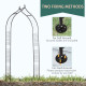 Outsunny Vintage Style Steel Garden Patio Outdoor Arbor &amp; Trellis Arch Support Vines &amp; Climbing Plants Garden Decoration - Black
