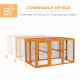 PawHut Wooden Chicken Coop with Combinable Design, for 1-3 Chickens