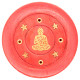 Decorative Round Buddha Wooden Red Incense Burner Ash Catcher