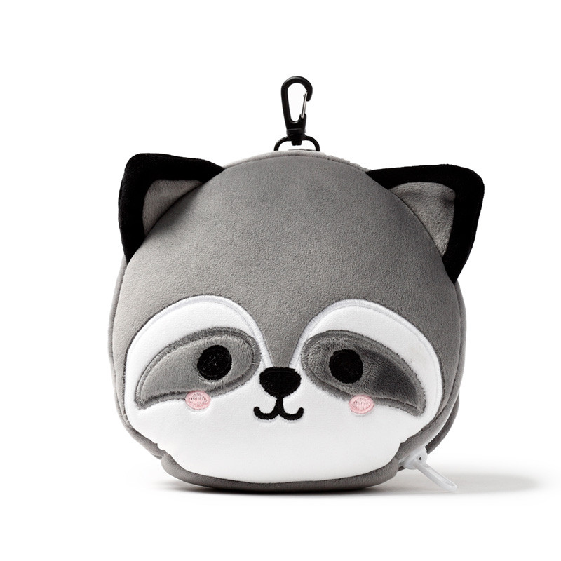 Relaxeazzz Travel Pillow &amp; Eye Mask - Raccoon