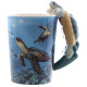 Shaped Handle Ceramic Mug - Turtle