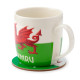 Porcelain Mug &amp; Coaster Set - Welsh Dragon Wales (Cymru)