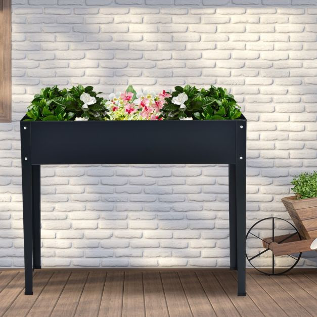 Elevated Raised Tall Garden Vegetable Plant Bed Box Planter Stand with Shelf