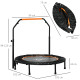 40&quot; Foldable Mini Fitness Trampoline, with Adjustable Foam Handle, Orange
