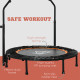 40&quot; Foldable Mini Fitness Trampoline, with Adjustable Foam Handle, Orange